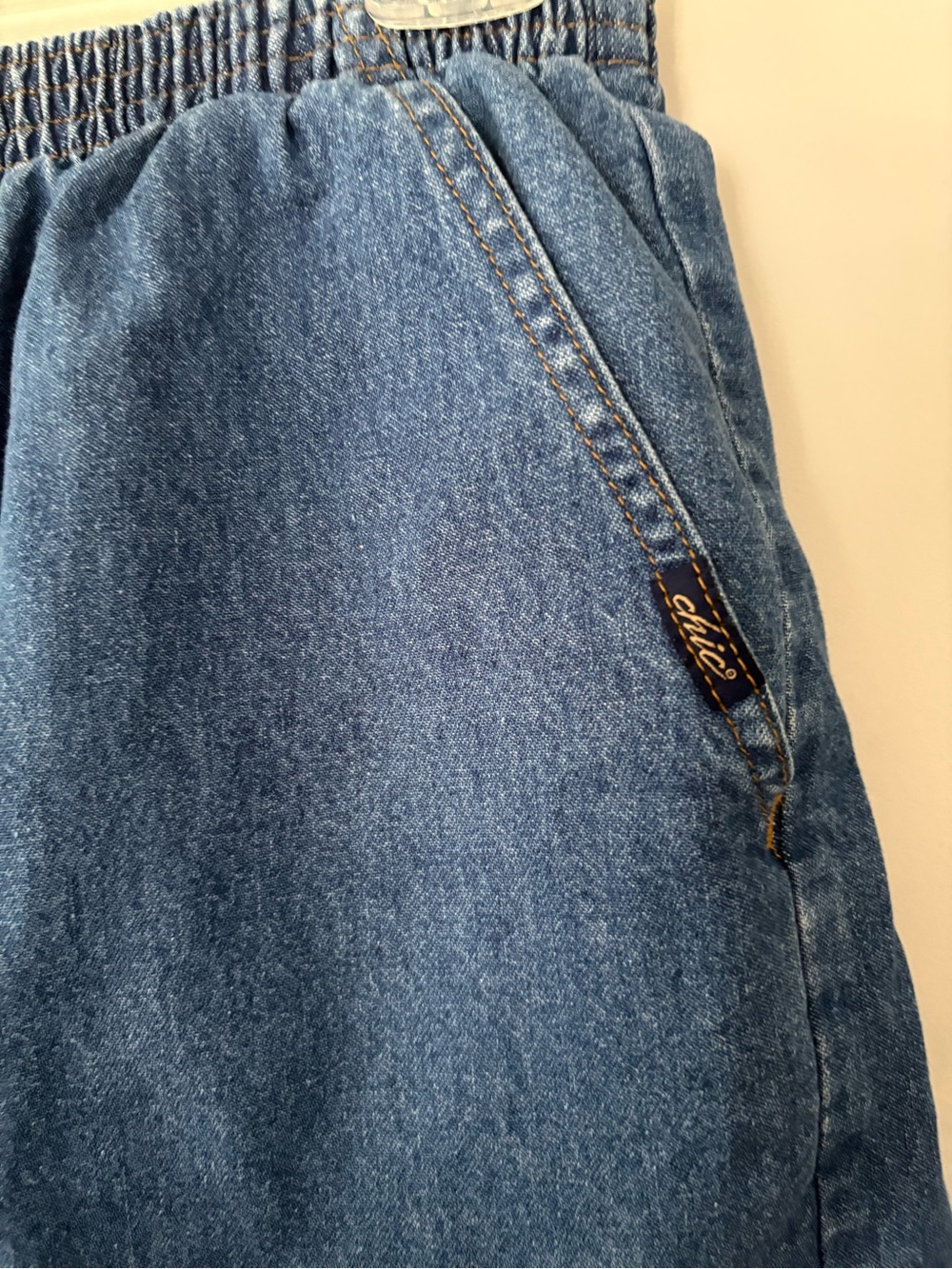 Vintage Chic Shorts Denim Baggy Womens Size 14 High Rise Pull On Mom Y2K jorts - Picture 4 of 7